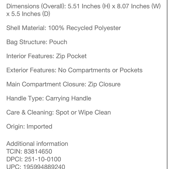 Stoney Clover Lane X Target white knotted open top pouch - Picture 6 of 6